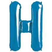 Blue Foil Letter H-0