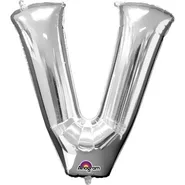 Silver Foil Letter V-0