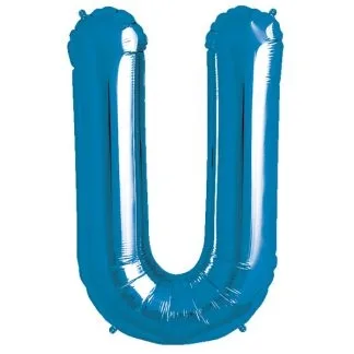 Blue Foil Letter U-0